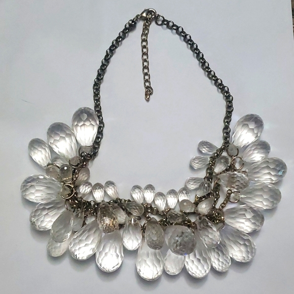 Necklace with large, clear beads in different sizes - Picture 1 of 4